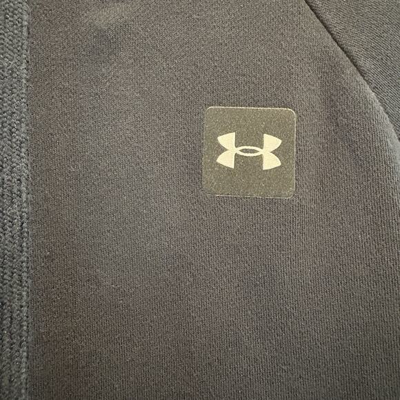 Under Armour Sweatshirt Mens Small Black Rival Fitted Loose Fleece Hoodie - Picture 4 of 16